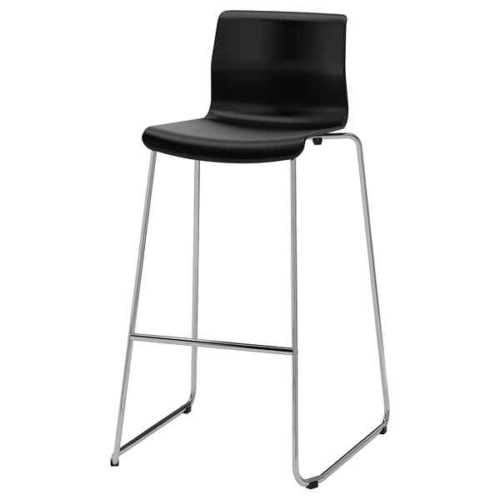 black high stool with chrome legs