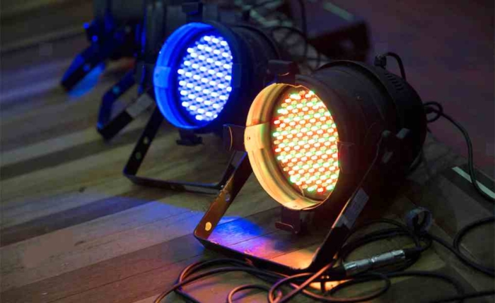 Pair of LED Uplighters, party hire dublin, stage led uplights,
