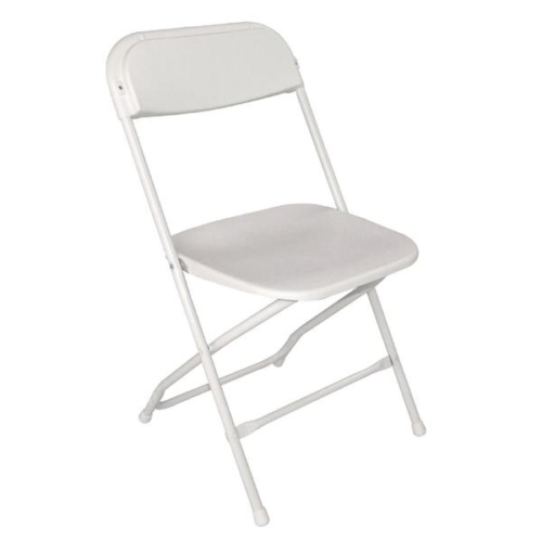 white folding plastic chair rental