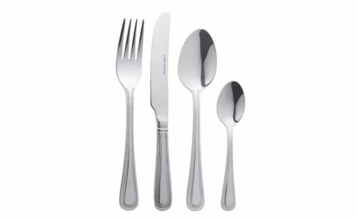 An image of a stainless steel cutlery set available to rent at Events-hire.com