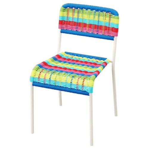 An image of a multicoloured kids chair rental featured on events-hire.com